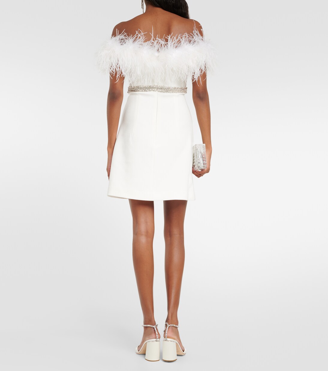 Robe de mariée Blanche en crêpe à plumes | Rebecca Vallance