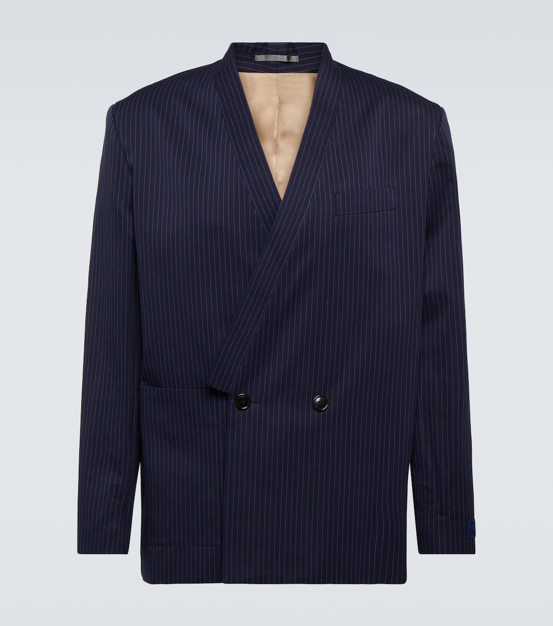 Pinstripe cotton and linen jacket | Kenzo
