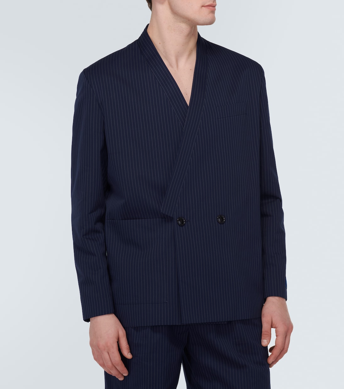 Pinstripe cotton and linen jacket | Kenzo