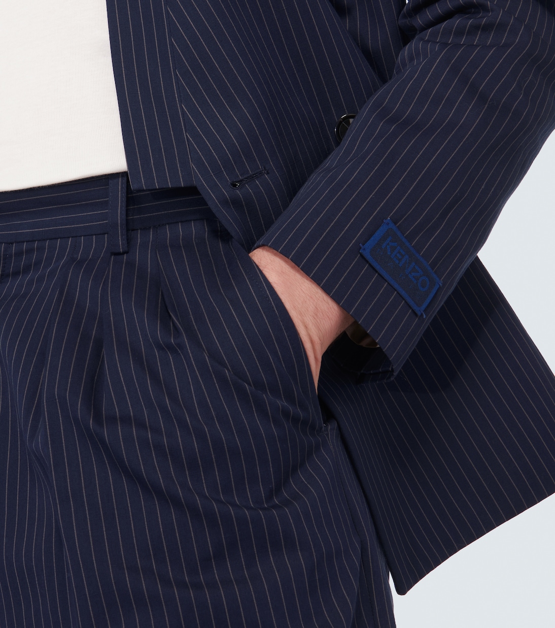 Pinstripe cotton and linen jacket | Kenzo