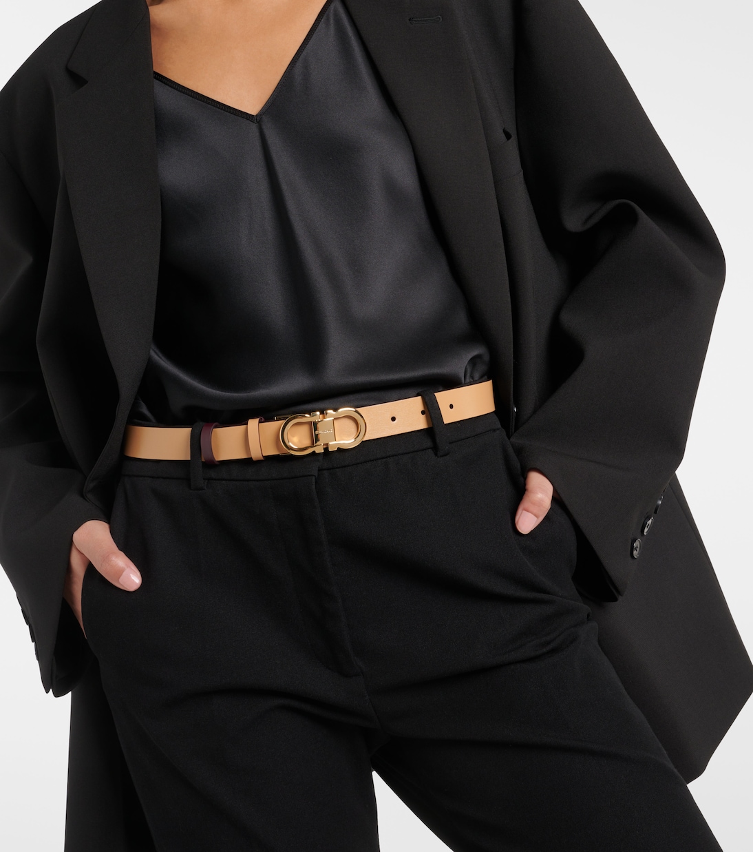 Gancini reversible leather belt | Ferragamo