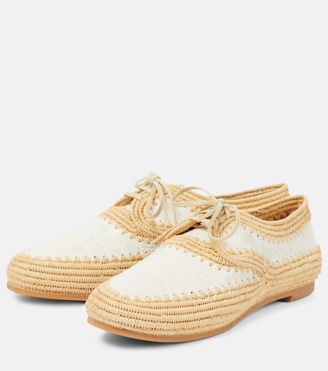 Zapatos brogue Idana de paja con piel | Clergerie
