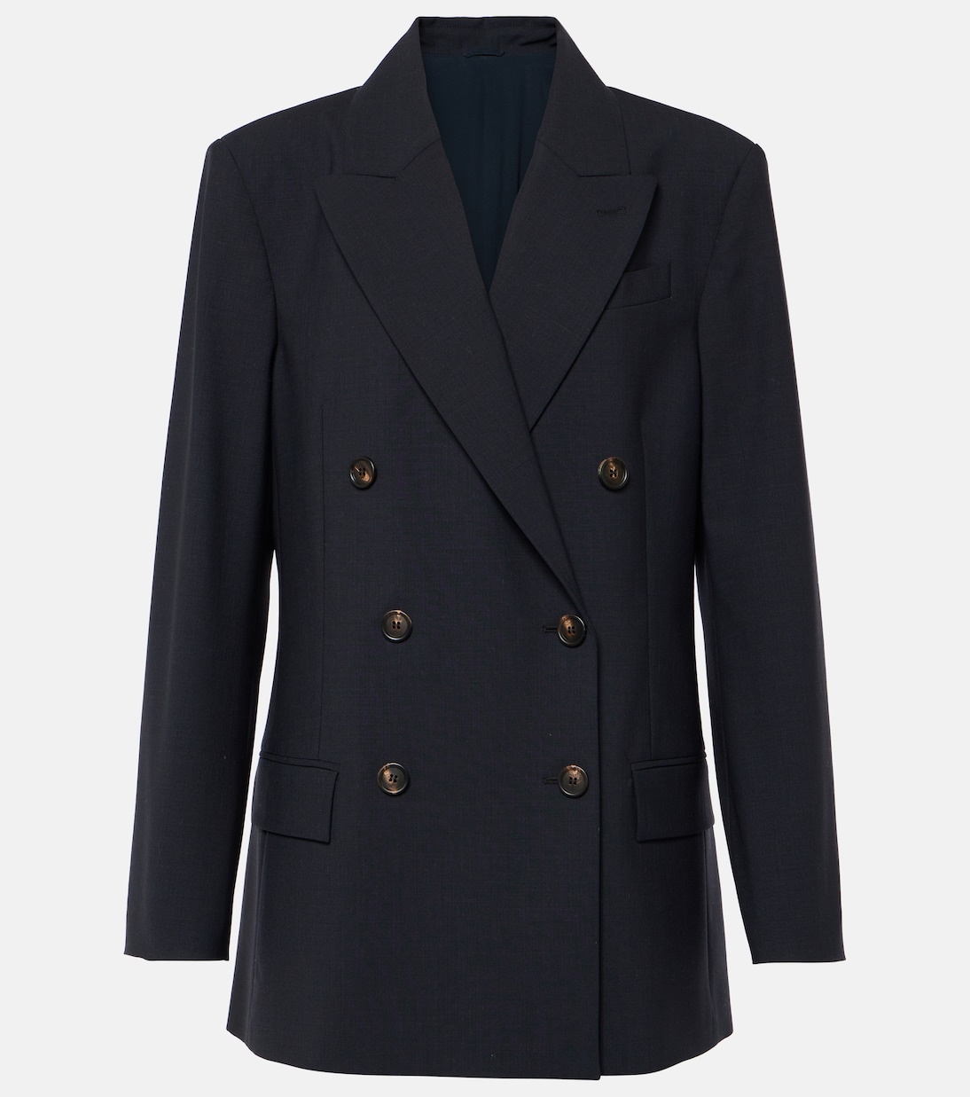 Double-breasted wool-blend blazer | Brunello Cucinelli