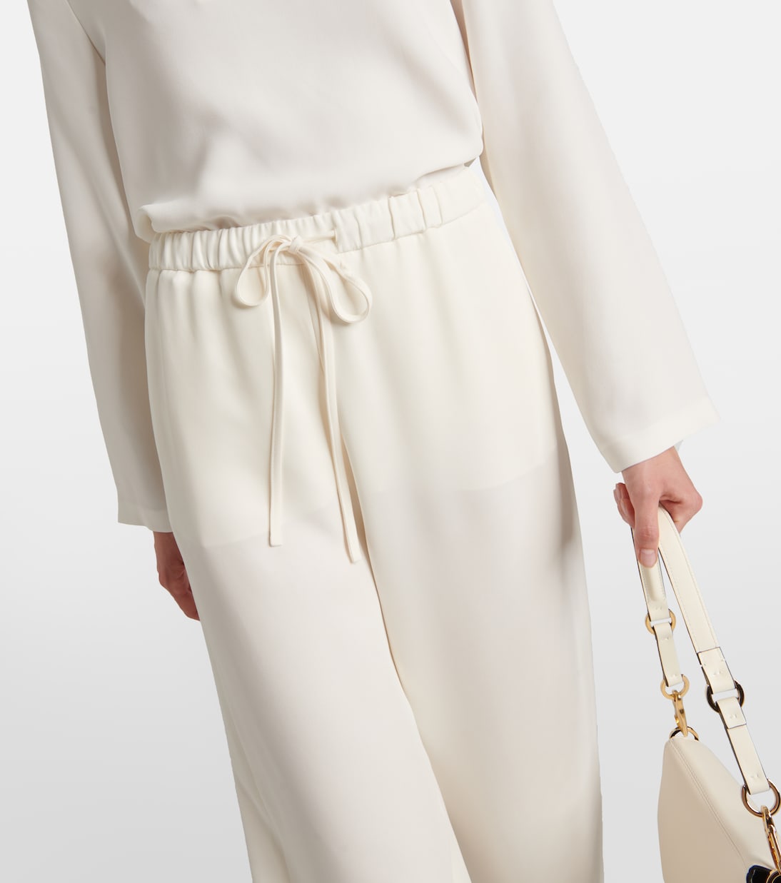 Weite High-Rise-Hose aus Cady Couture | Valentino