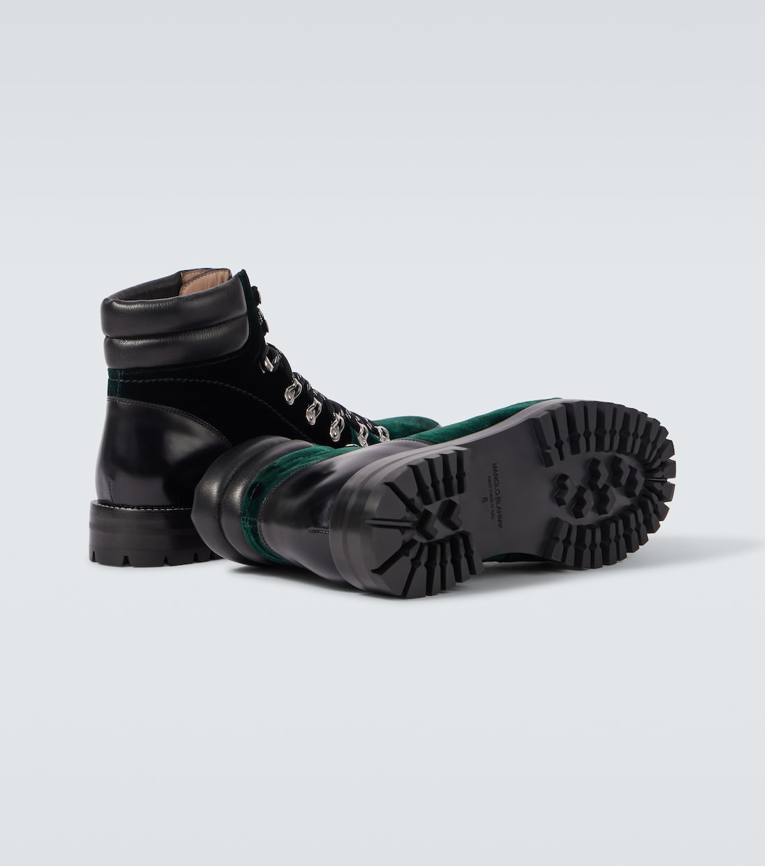 Botas Janka de terciopelo con piel | Manolo Blahnik