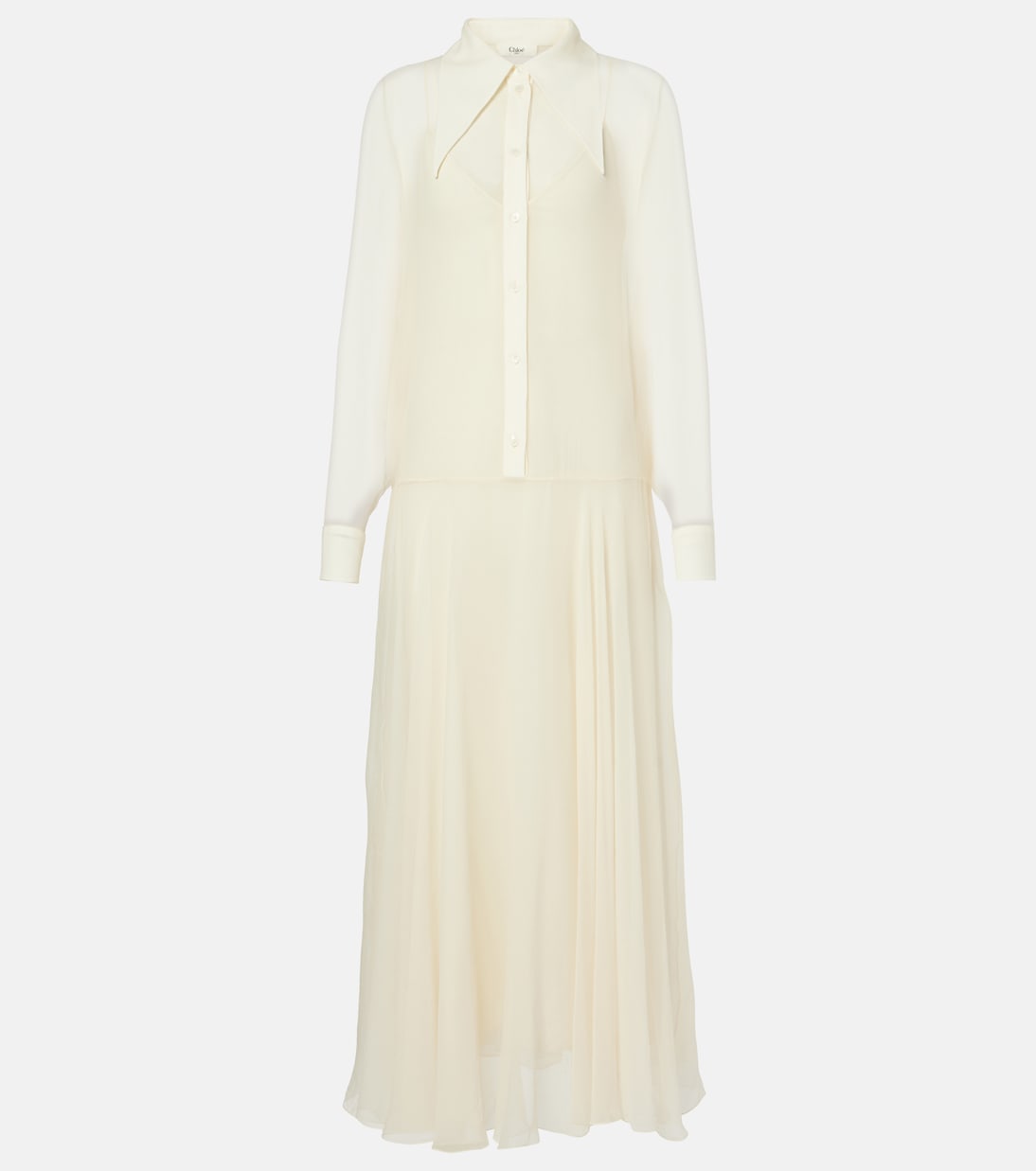 Hemdblusenkleid aus Seidenchiffon | Chloé