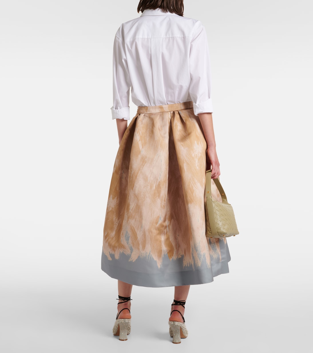 High-Rise-Midirock aus Satin | Dries Van Noten