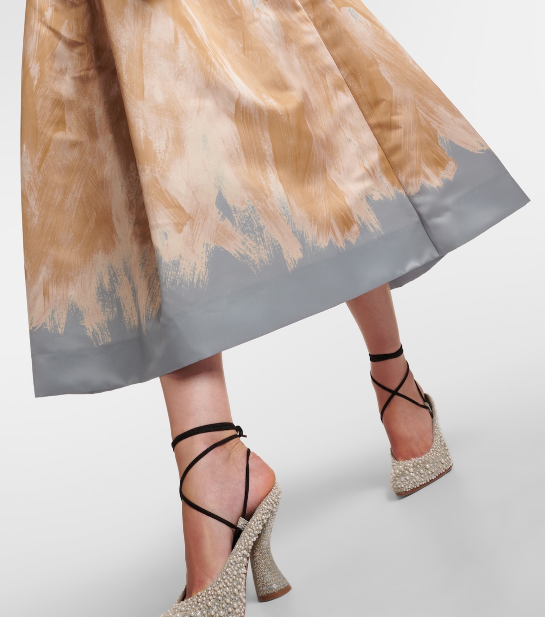 High-Rise-Midirock aus Satin | Dries Van Noten