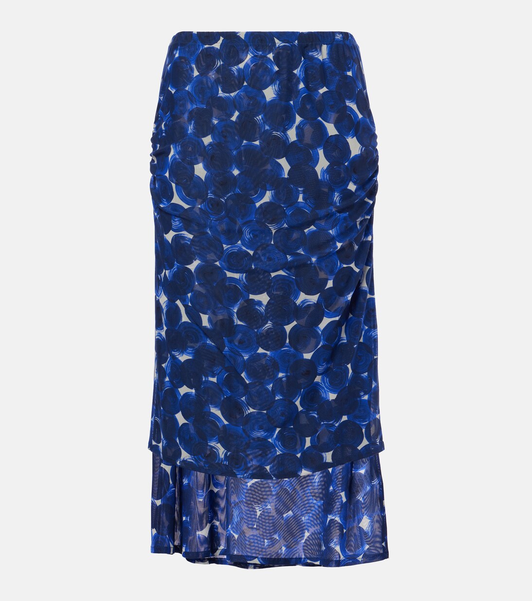 Printed gathered jersey midi skirt | Dries Van Noten