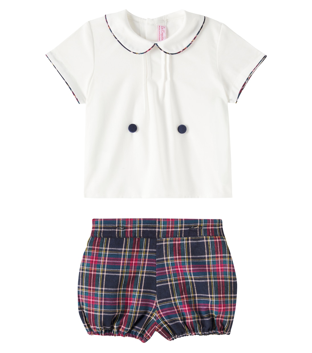 Baby Pablo Tartan top and shorts set | La Coqueta