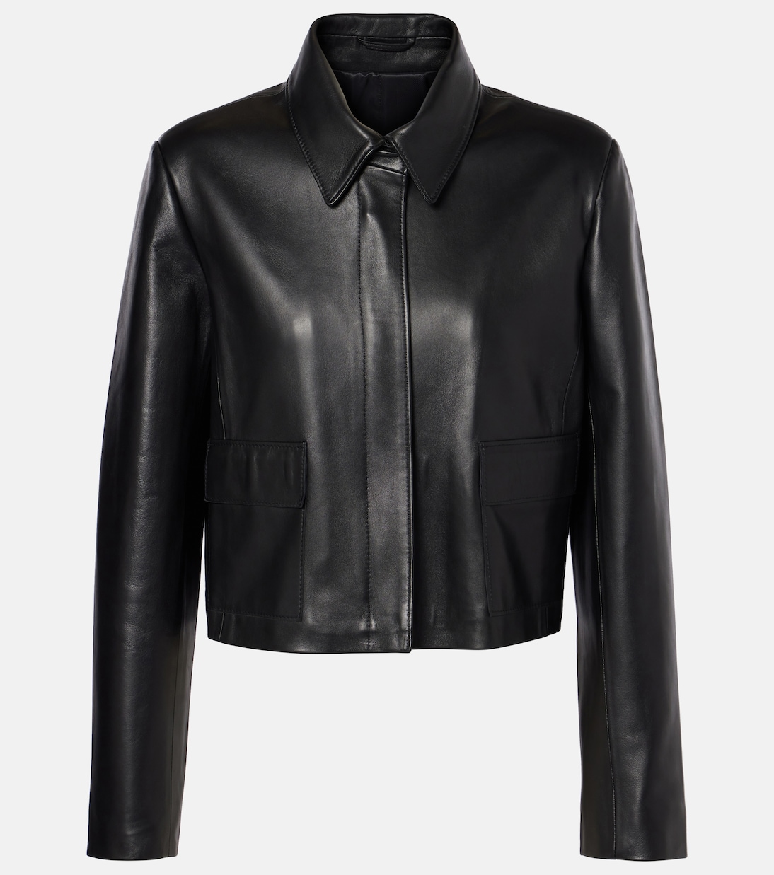 Bleeker cropped leather jacket | Nour Hammour