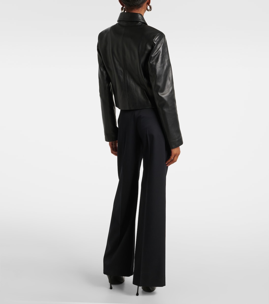 Bleeker cropped leather jacket | Nour Hammour