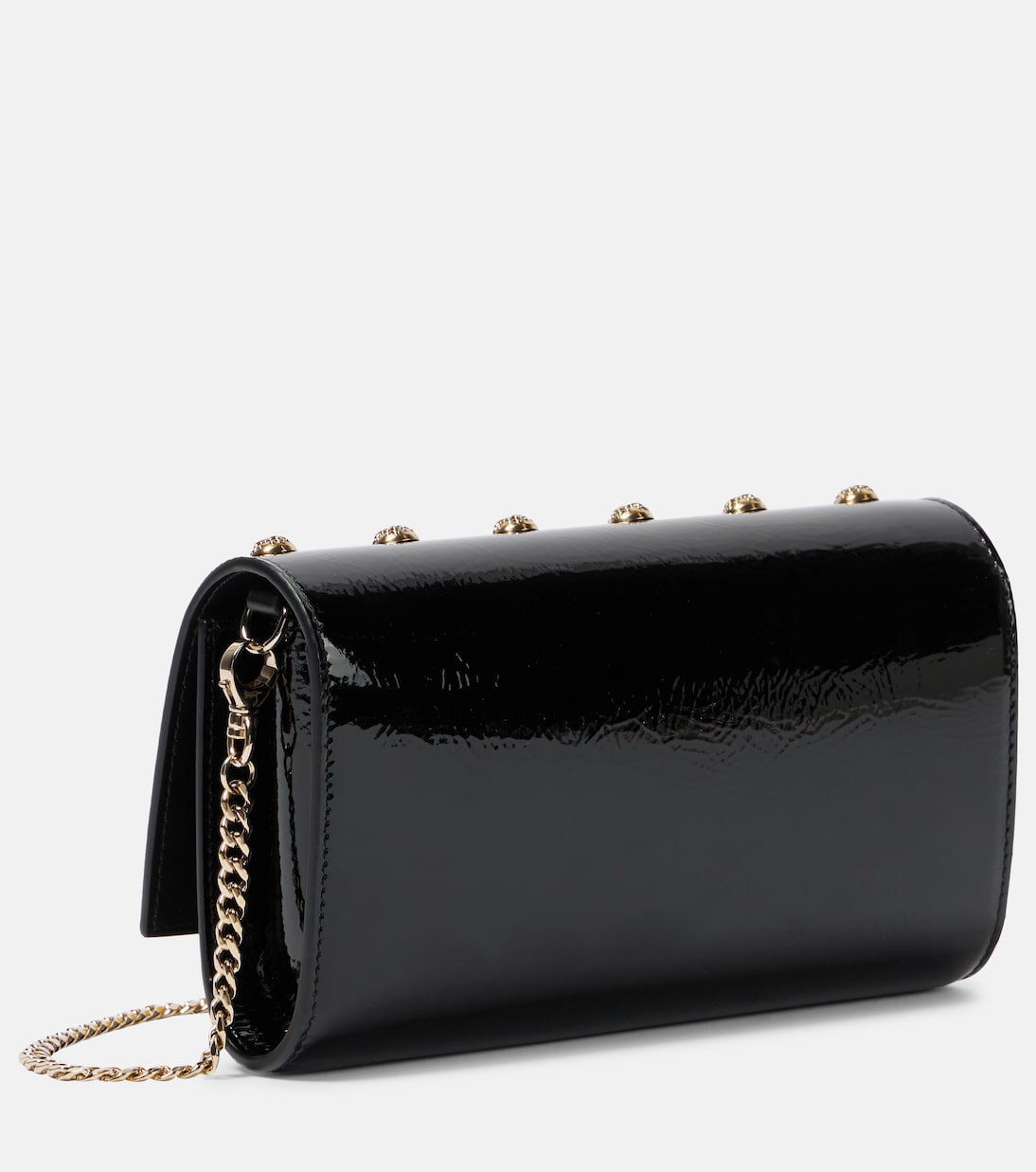 Verziertes Portemonnaie mit Kettenriemen aus Lackleder | Christian Louboutin