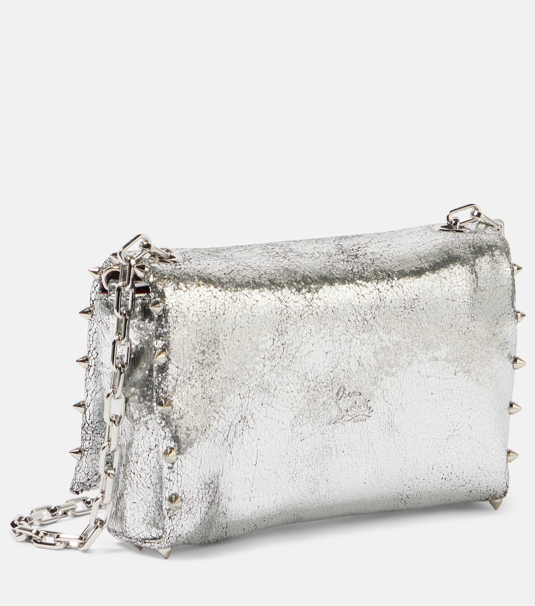 Spiked metallic leather crossbody bag | Christian Louboutin
