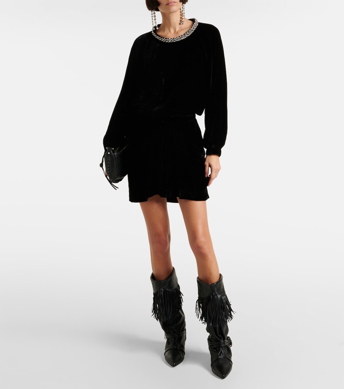 Verziertes Minikleid Beniga aus Samt | Isabel Marant