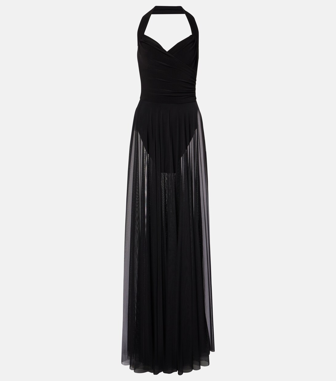Cayla draped mesh maxi dress | Norma Kamali