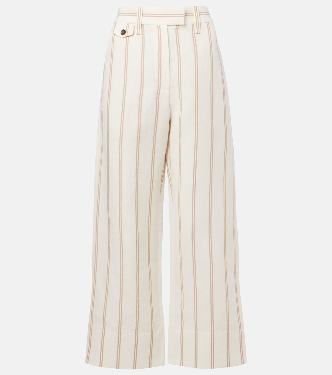 Monili striped linen and cotton chinos | Brunello Cucinelli