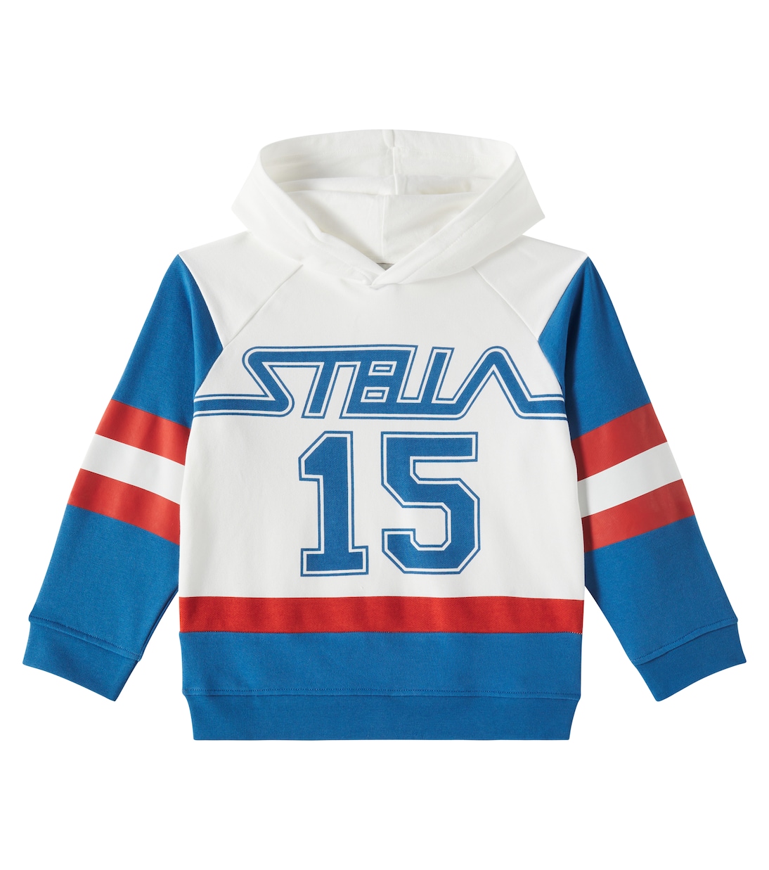 Logo striped cotton jersey hoodie | Stella McCartney Kids
