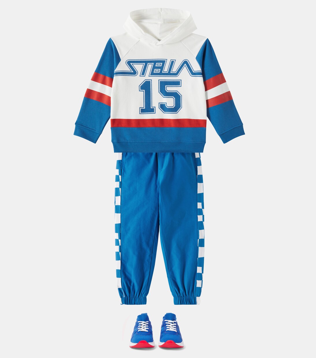 Logo striped cotton jersey hoodie | Stella McCartney Kids