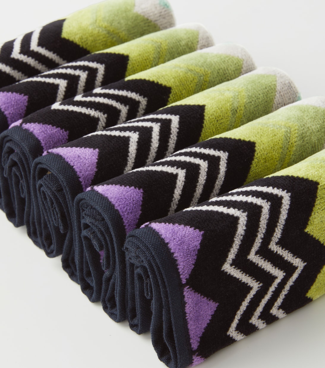 Giacomo Zigzag set of 6 cotton terry face towels | Missoni
