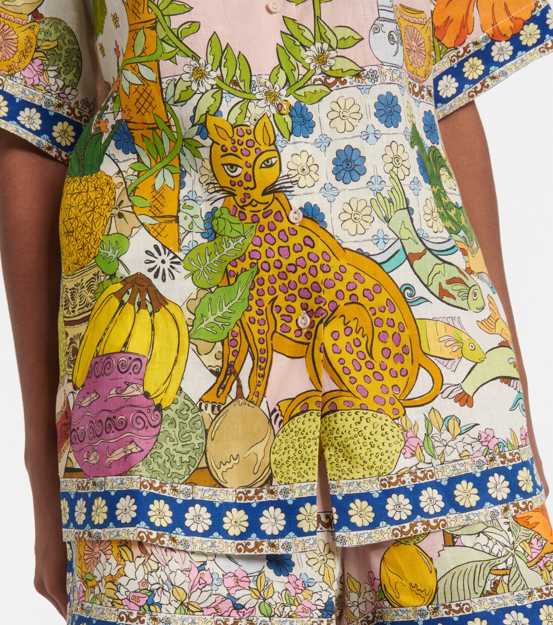 Hazel printed linen shirt | Alémais