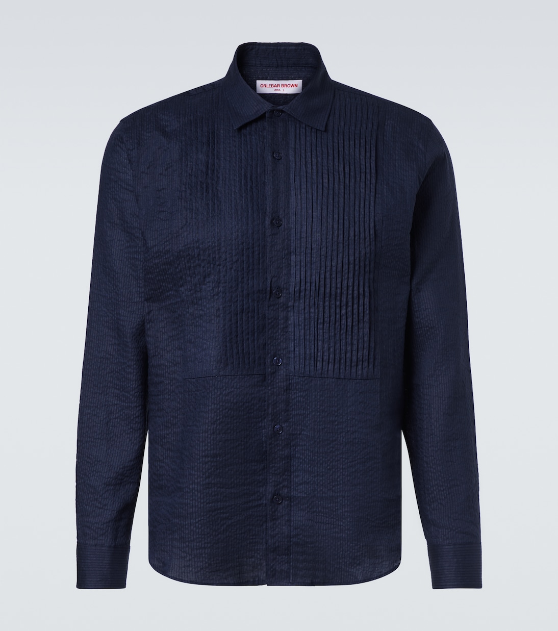 Giles cotton and linen tuxedo shirt | Orlebar Brown