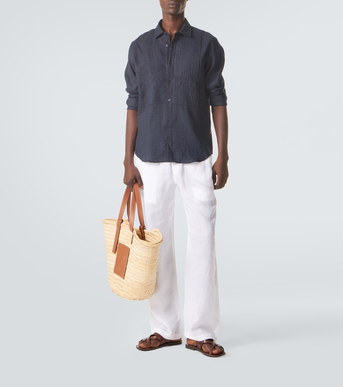 Giles cotton and linen tuxedo shirt | Orlebar Brown