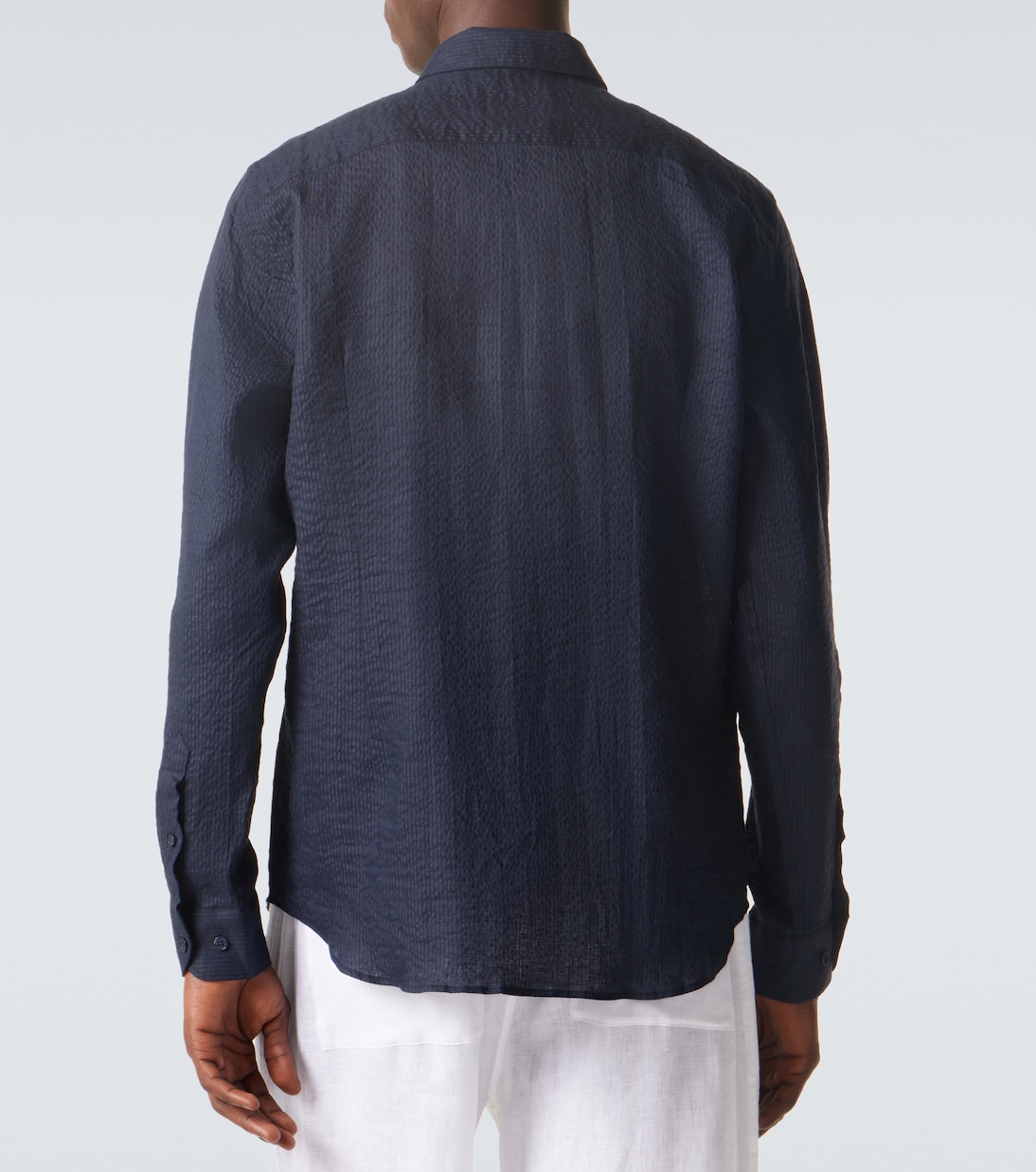 Giles cotton and linen tuxedo shirt | Orlebar Brown