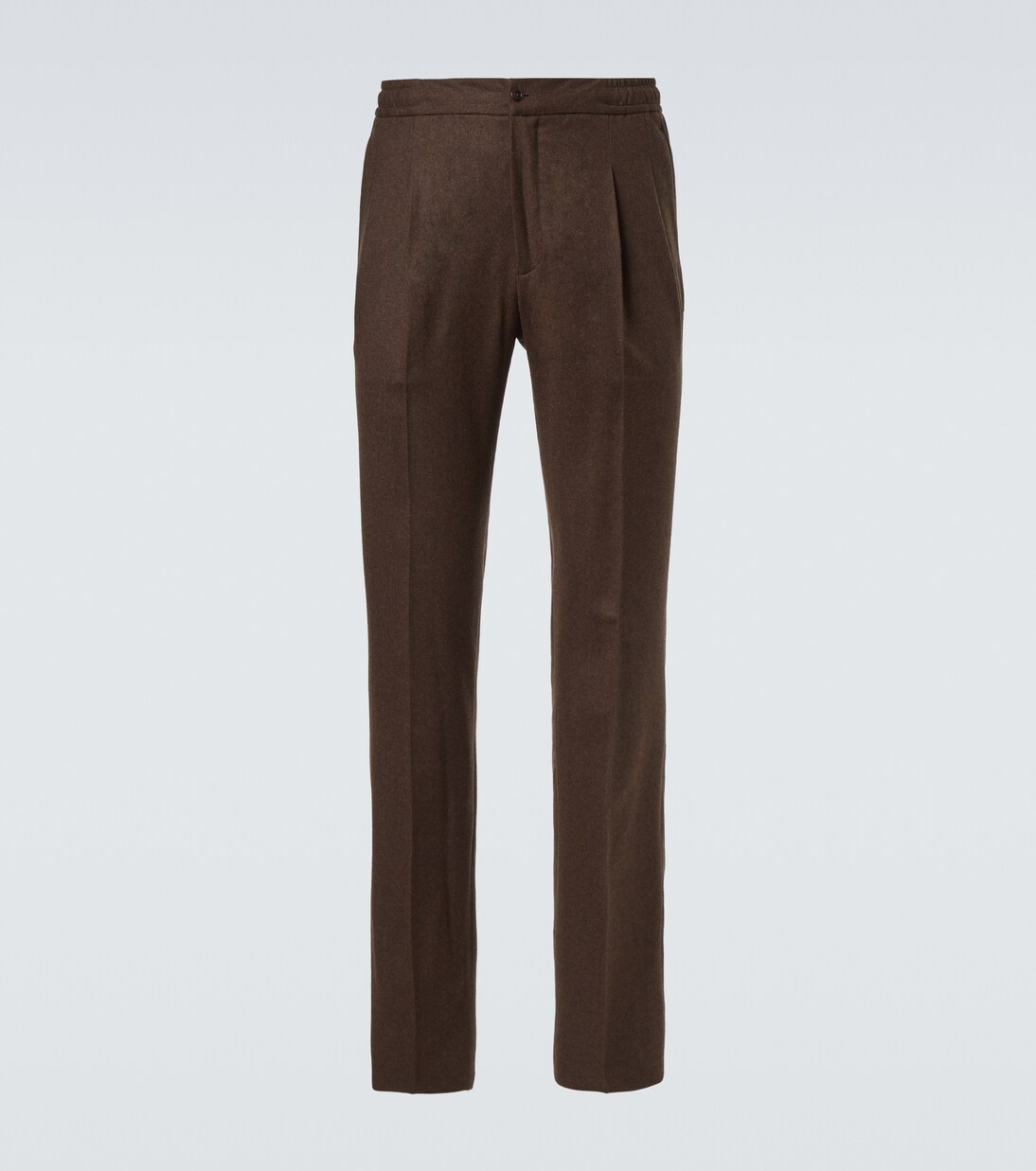Virgin wool flannel tapered pants | Rubinacci