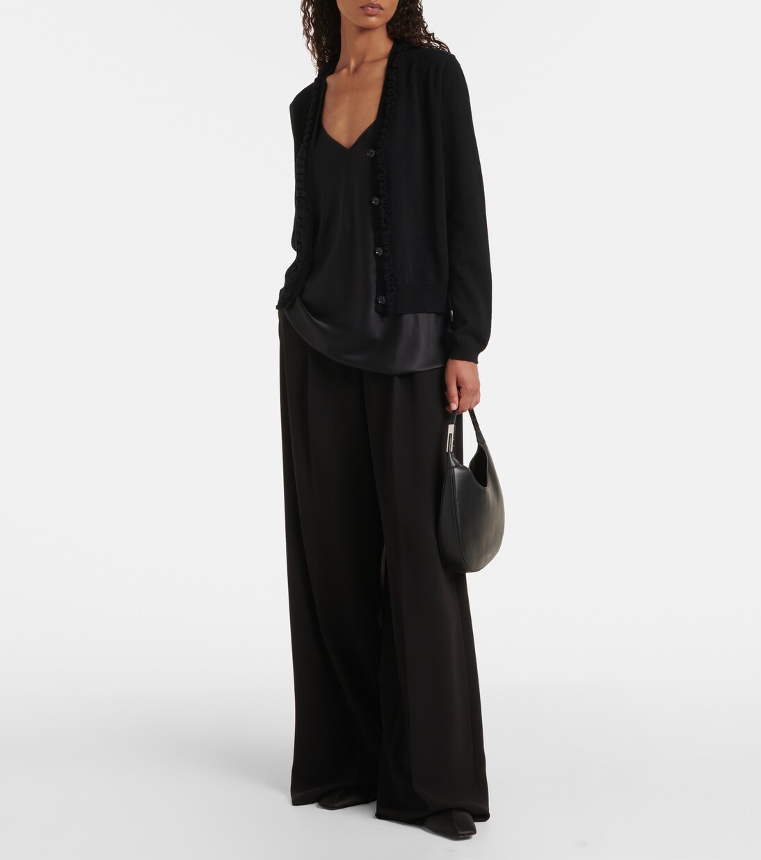 Ruffled wool and cashmere cardigan | Jardin des Orangers