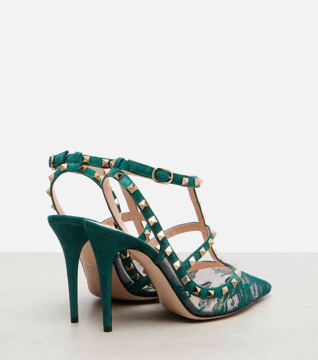 Rockstud 100 lace and suede pumps | Valentino Garavani