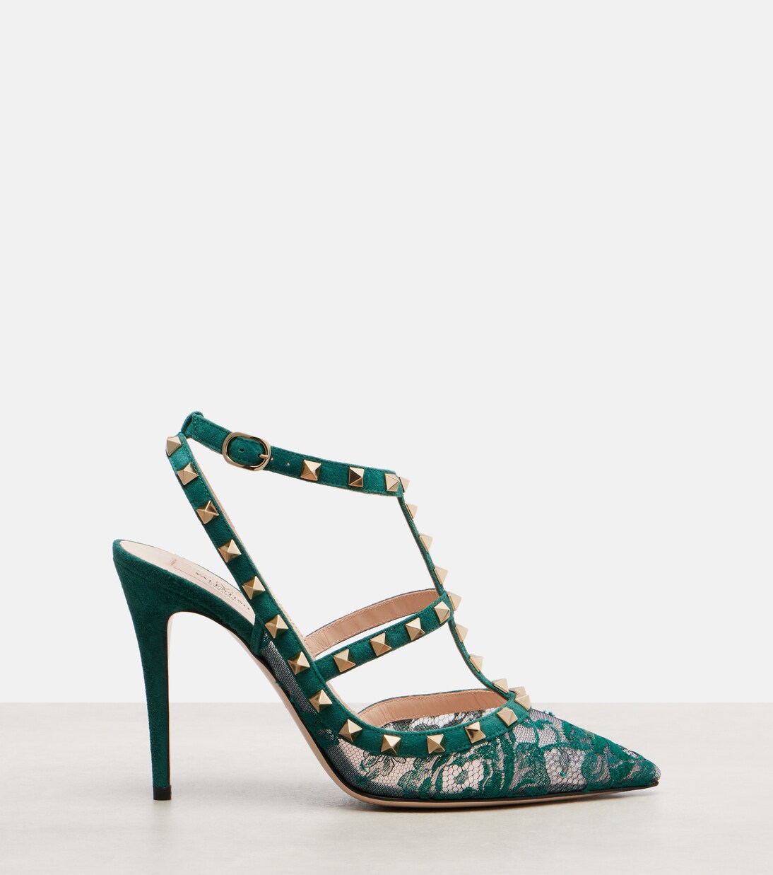 Rockstud 100 lace and suede pumps | Valentino Garavani