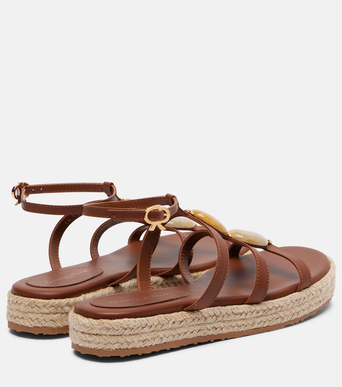 Verzierte Espadrille-Sandalen aus Leder | Gianvito Rossi