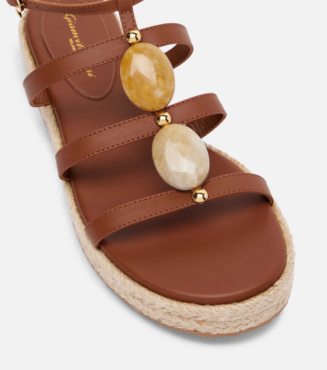 Verzierte Espadrille-Sandalen aus Leder | Gianvito Rossi