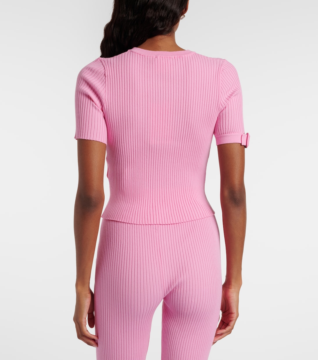 Crop top acanalado con logo | Courrèges