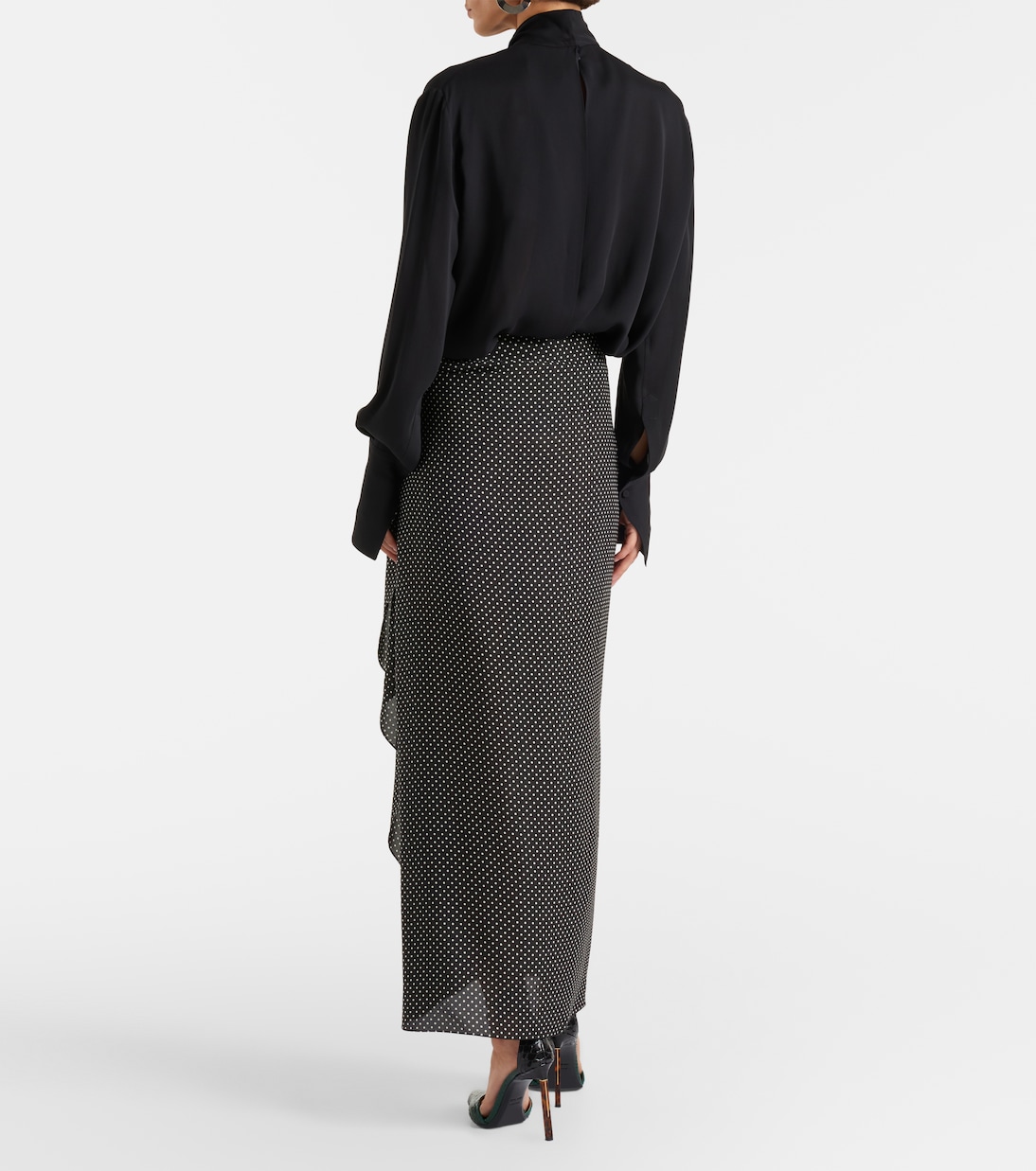 Polka-dot silk midi skirt | Tom Ford