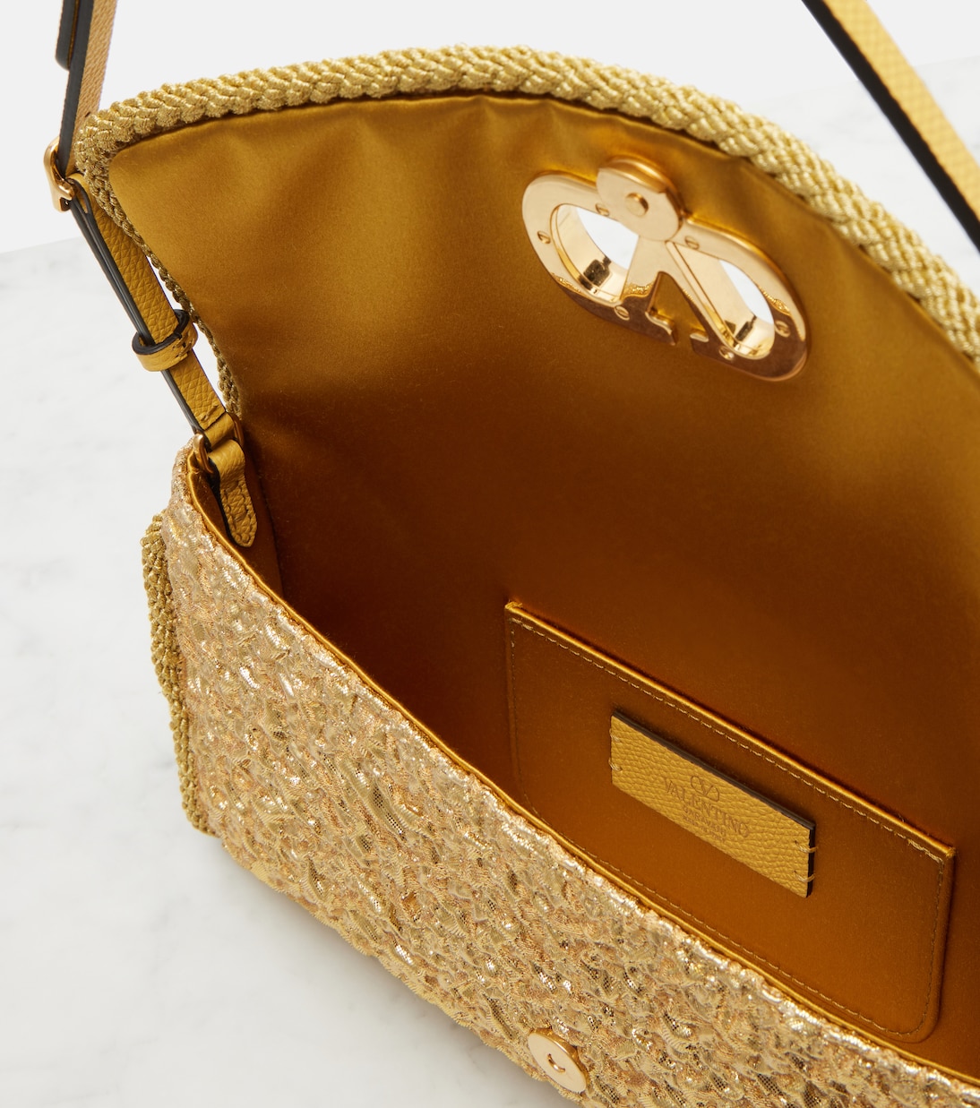 DeVain Small cloqué jacquard shoulder bag | Valentino Garavani