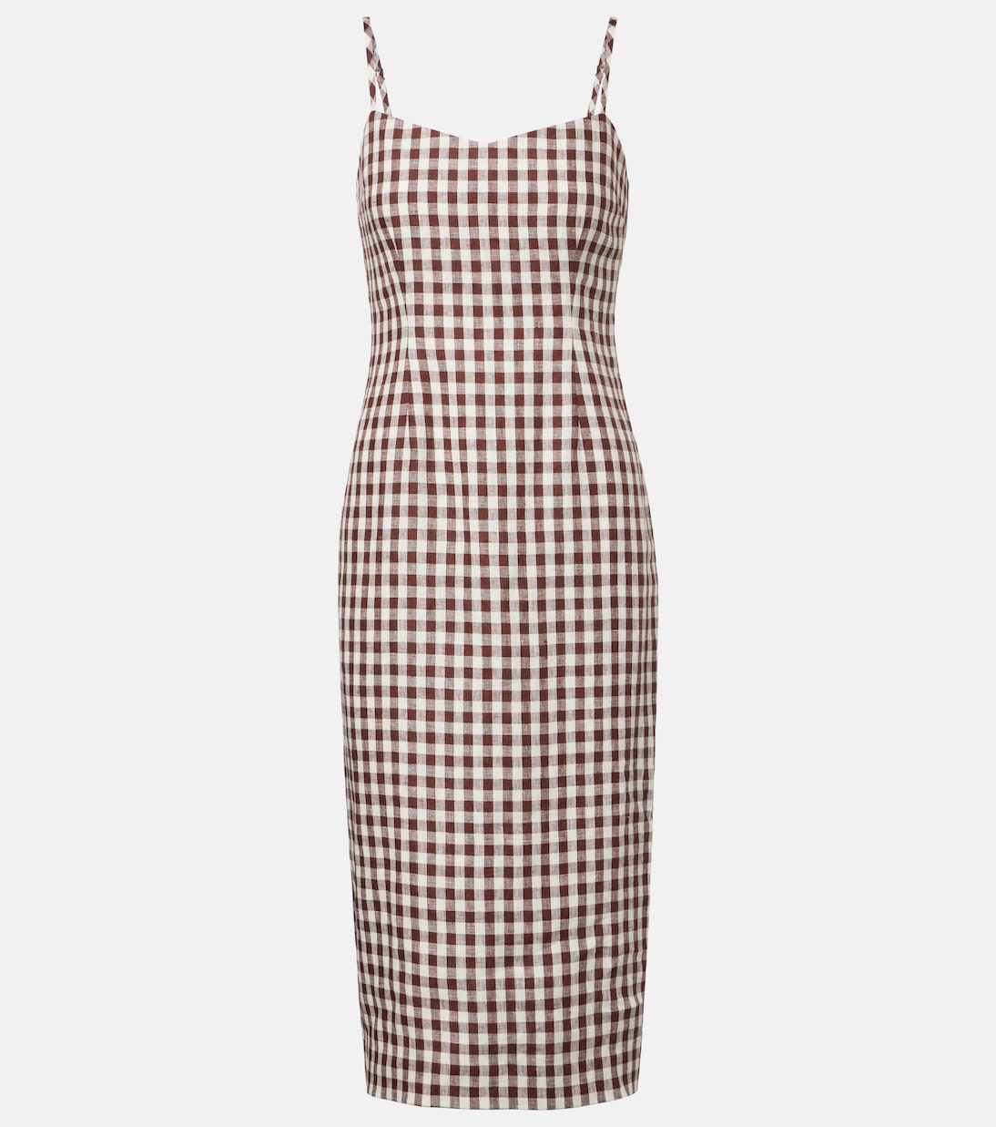Sadie gingham linen midi dress | Posse