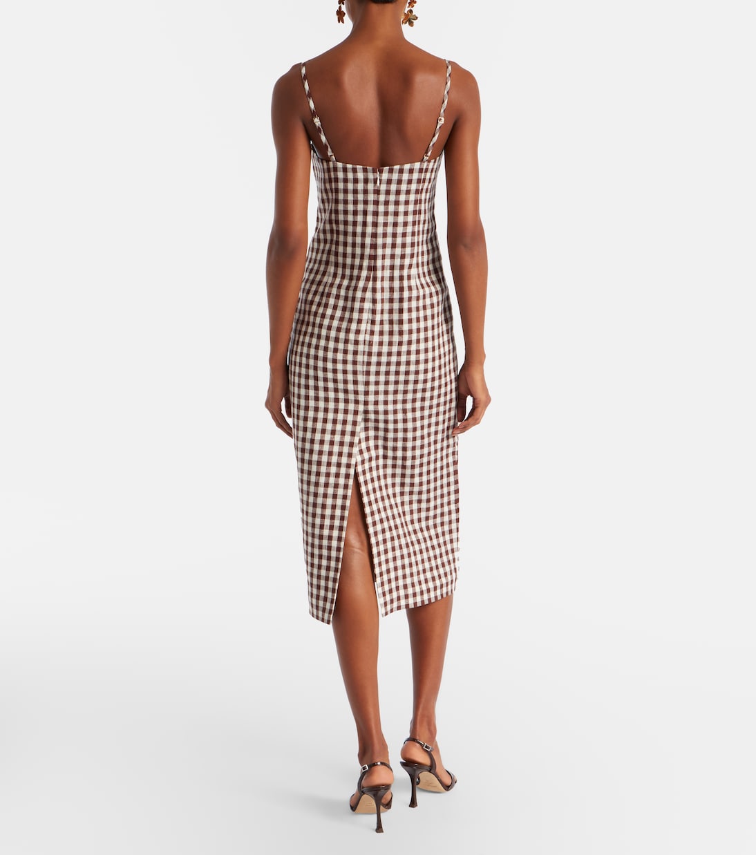 Sadie gingham linen midi dress | Posse