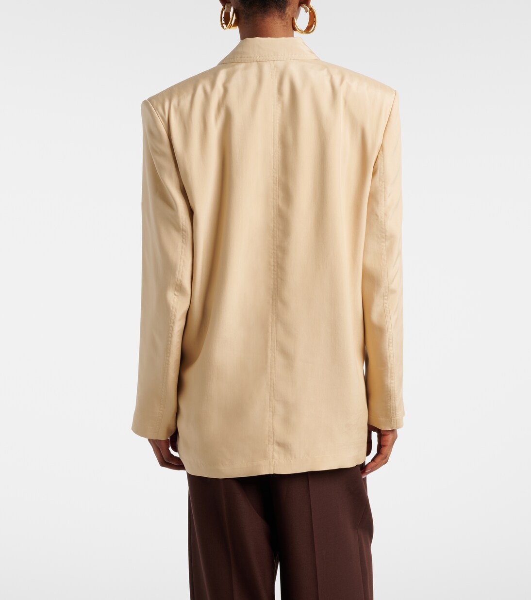 Blazer cruzado oversized de seda | Saint Laurent