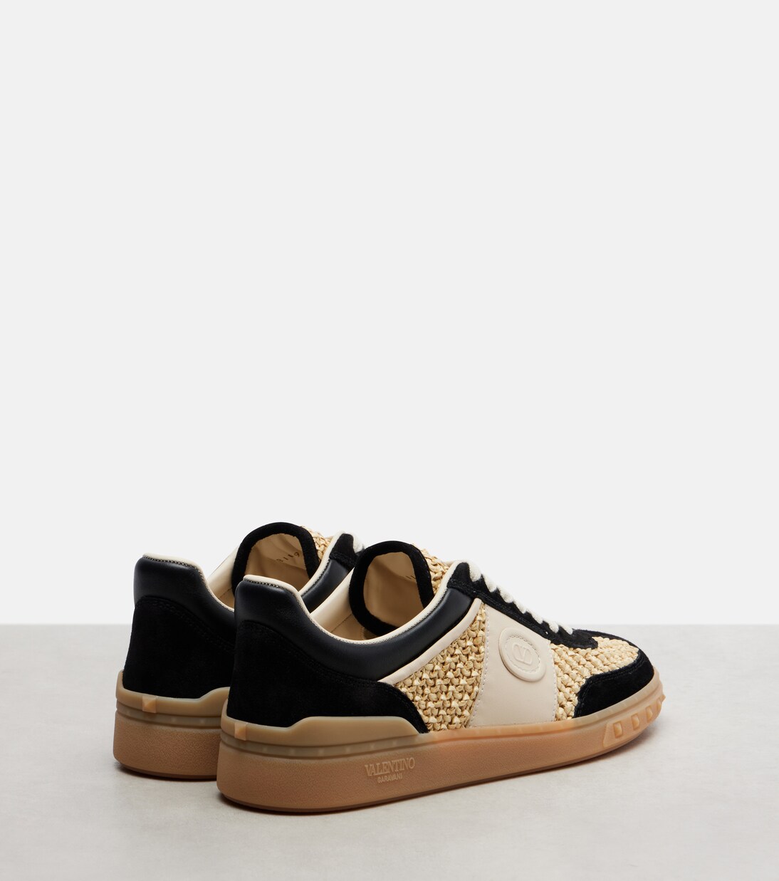 Sneakers VLogo aus Raffiabast mit Leder | Valentino Garavani