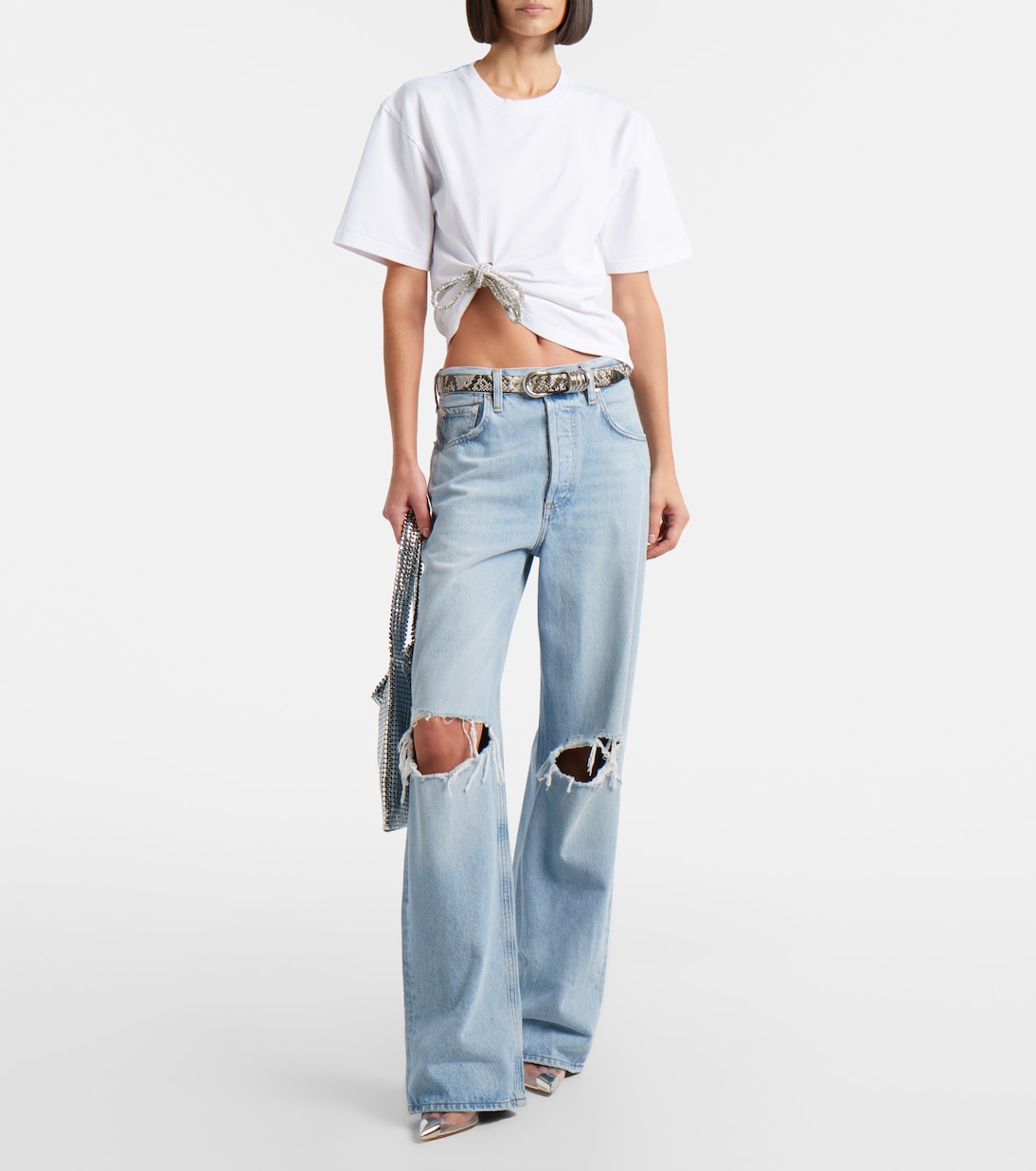 Embellished cotton jersey T-shirt | Area