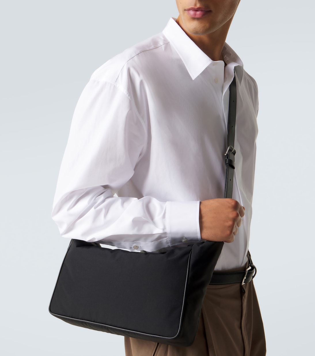 Lloyd leather-trimmed shoulder bag | The Row