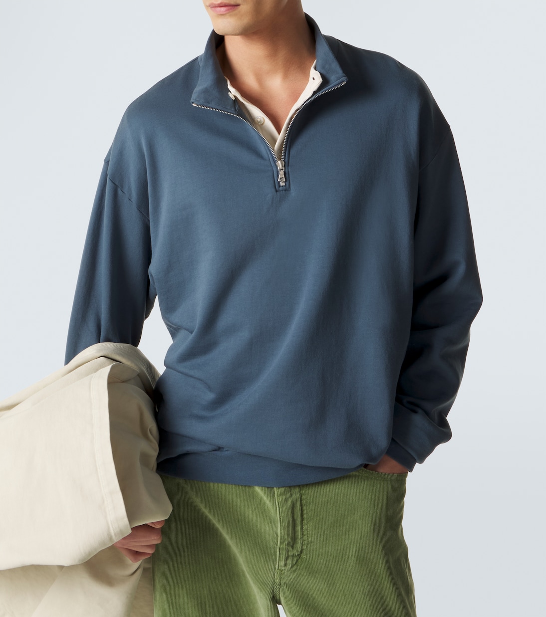 Cotton half-zip sweatshirt | Auralee