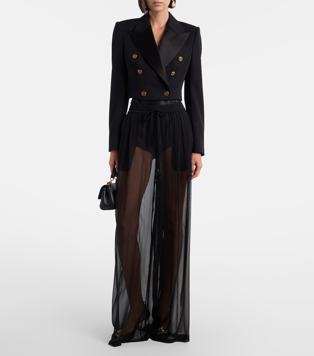 Sheer silk wide-leg pants | Dolce&Gabbana