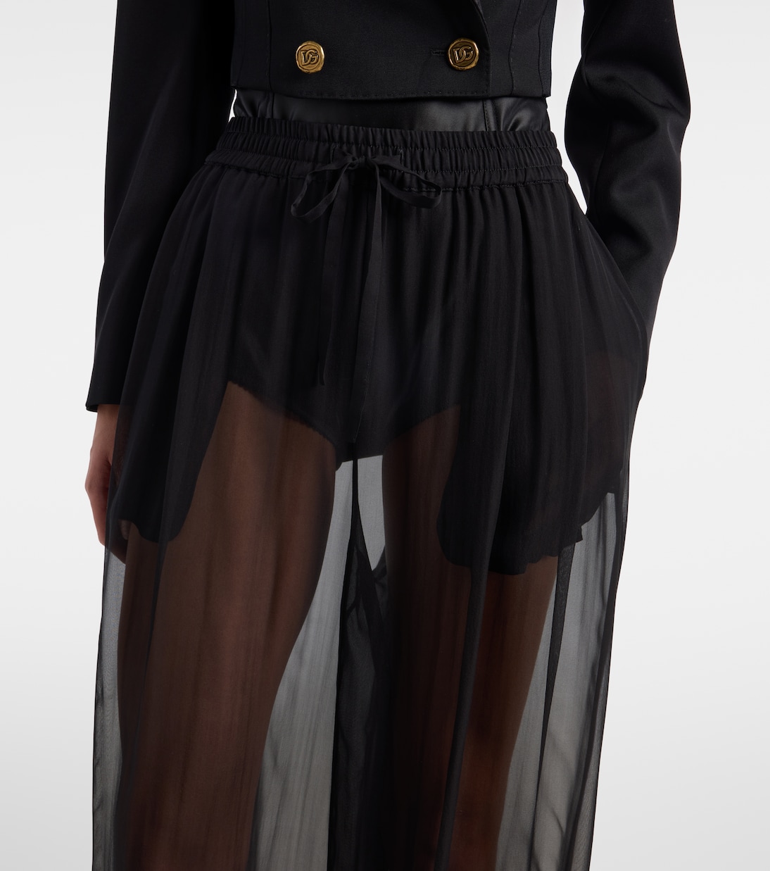 Sheer silk wide-leg pants | Dolce&Gabbana