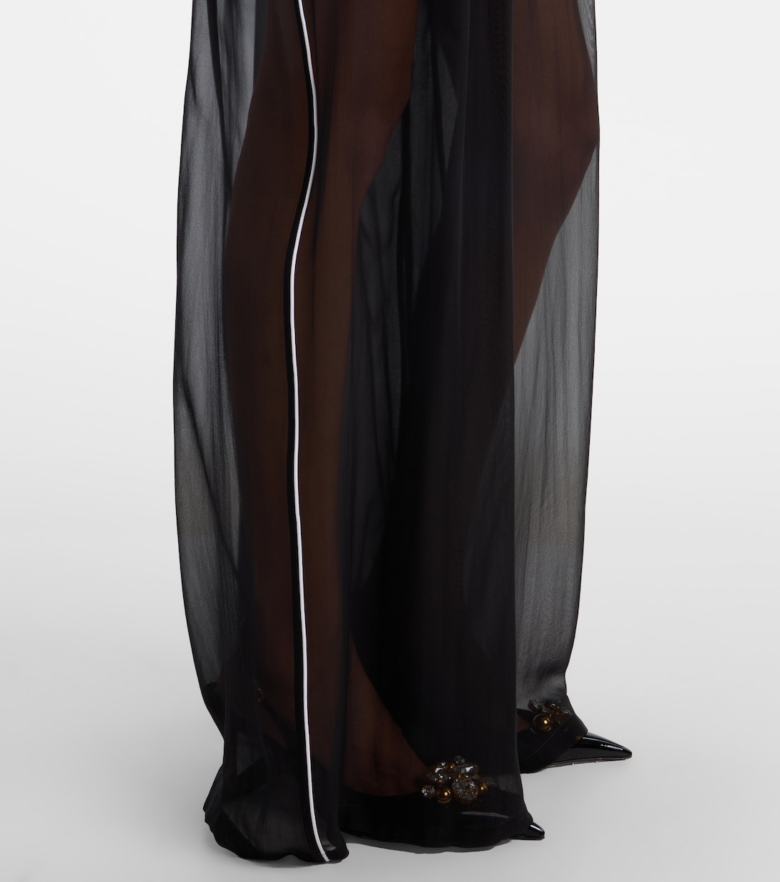 Sheer silk wide-leg pants | Dolce&Gabbana