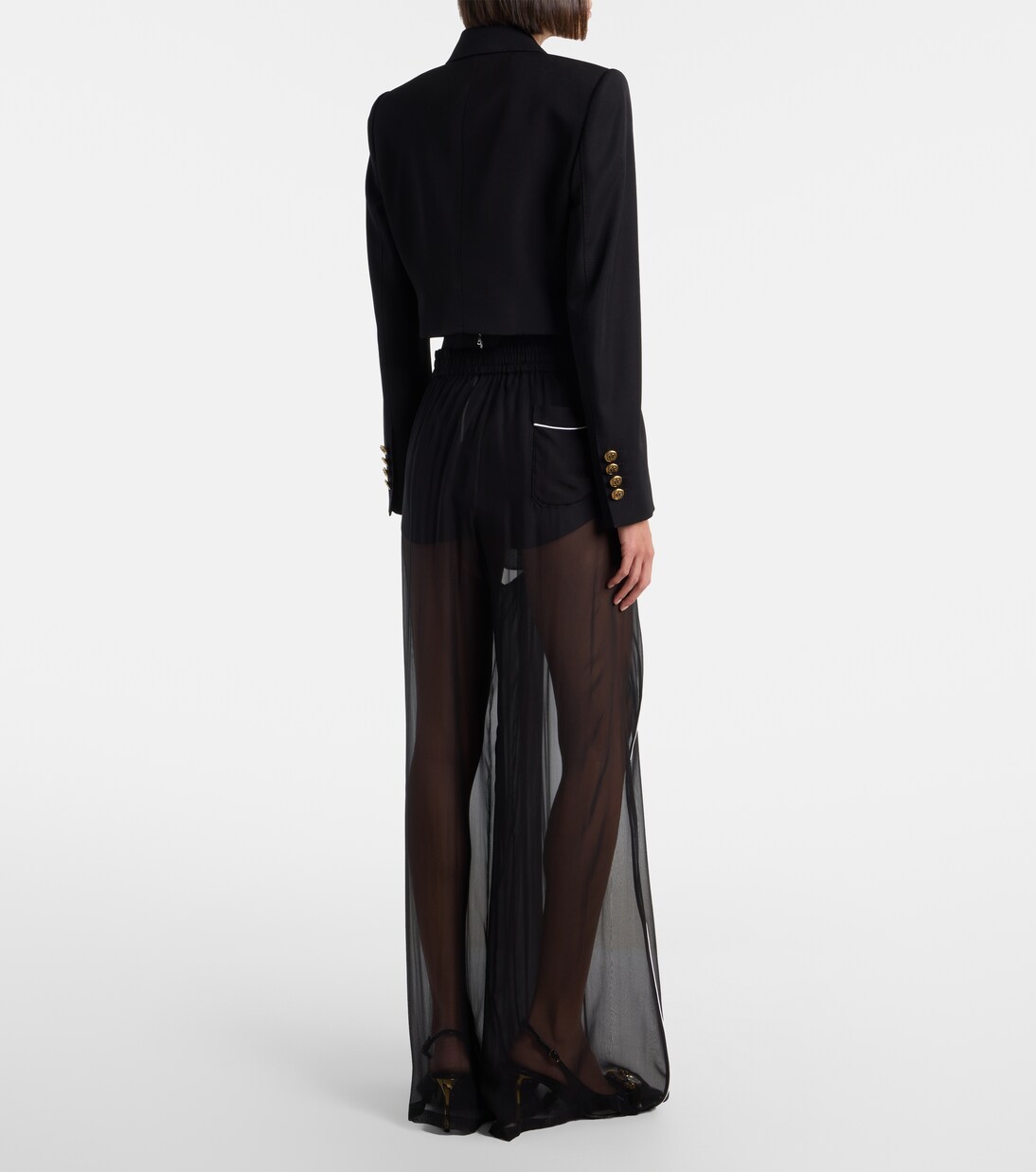 Sheer silk wide-leg pants | Dolce&Gabbana