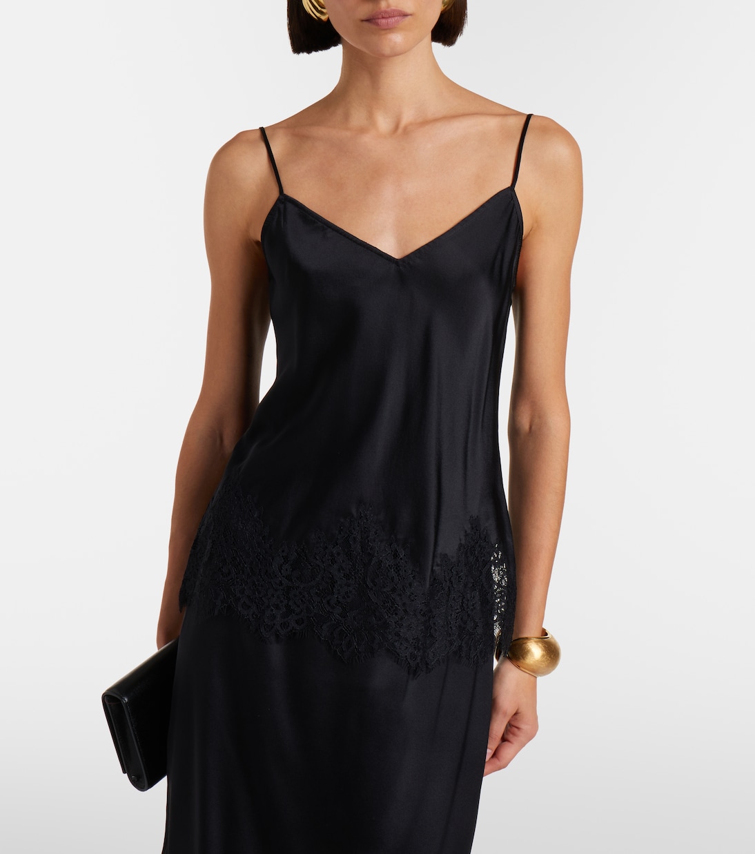 Caraco Nadine en soie à finitions en dentelle | Nili Lotan