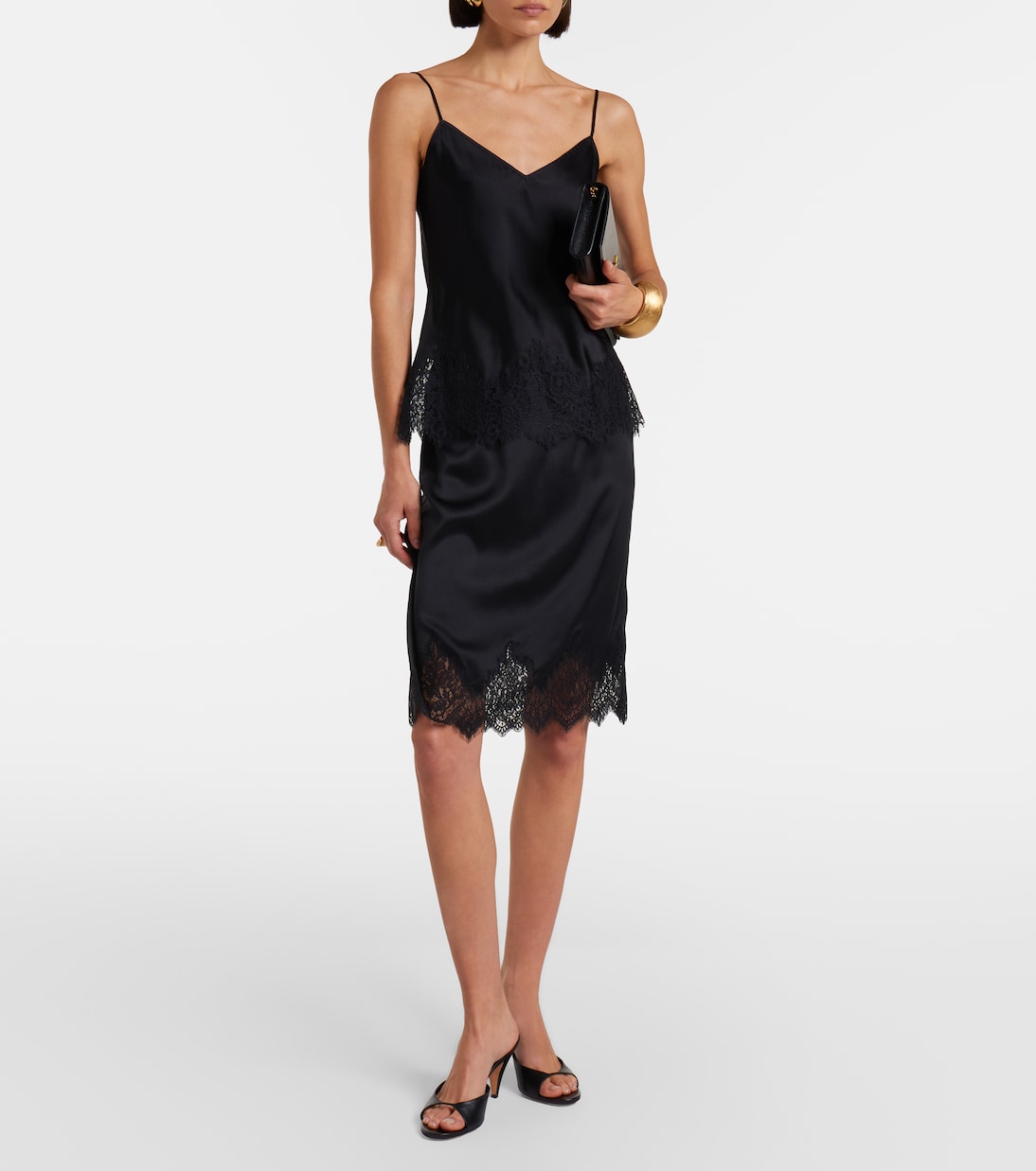 Caraco Nadine en soie à finitions en dentelle | Nili Lotan